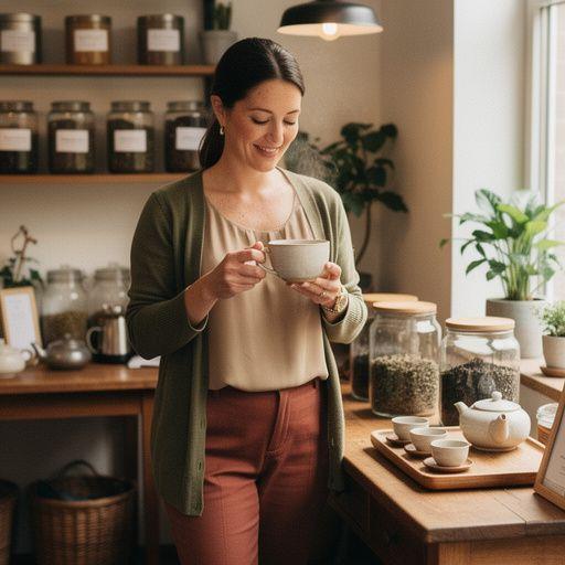 Šalica čaja s parom koja se uzdiže u zrak na hladnom jutru